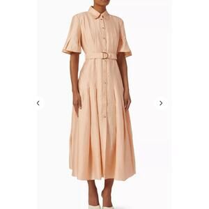 Acler Lockwood Dress in Linen Peach (Size US 4)
